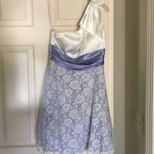 White & Blue Lace Dress